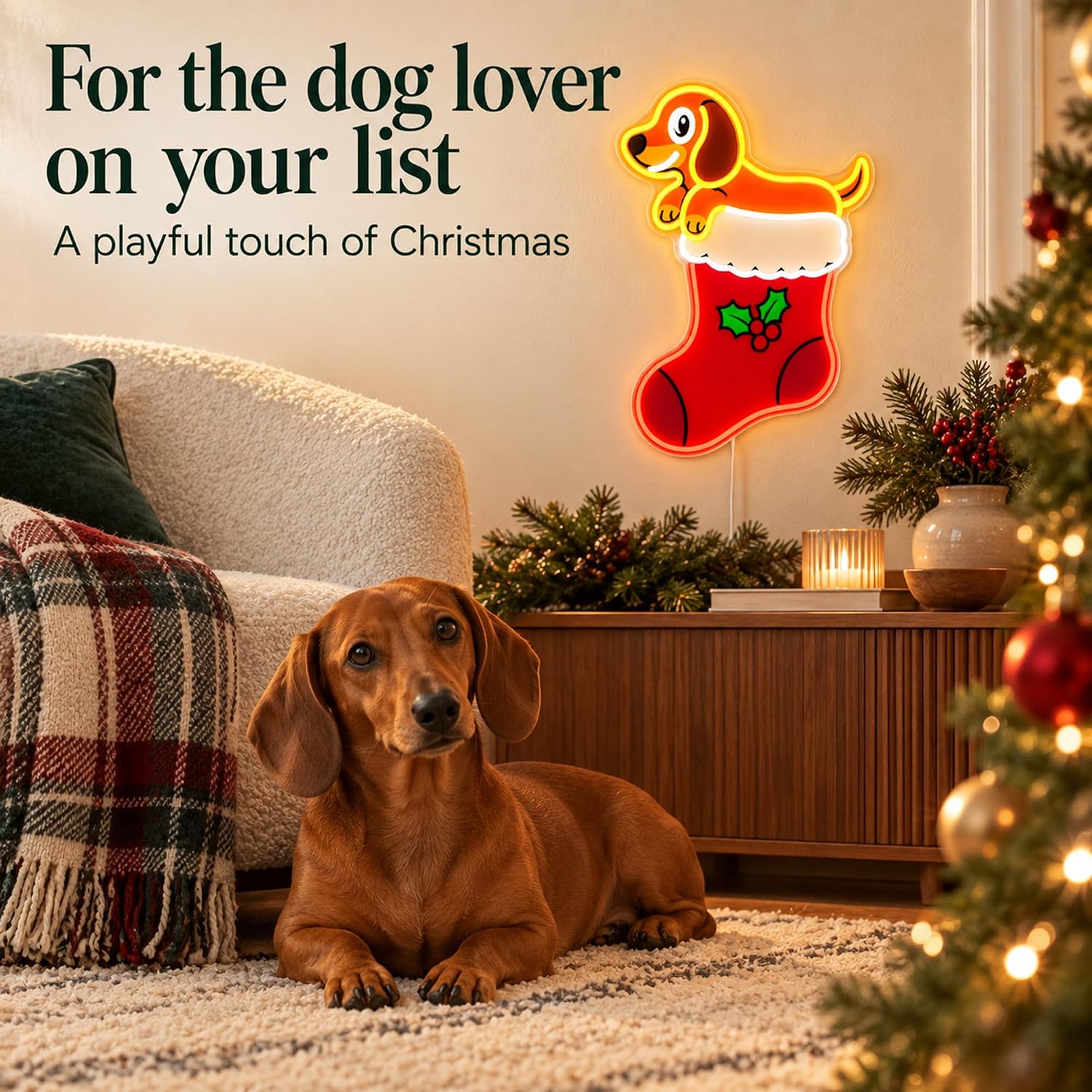Christmas Stocking LED Neon Si - Lighting Christmas Decor 评论和价格