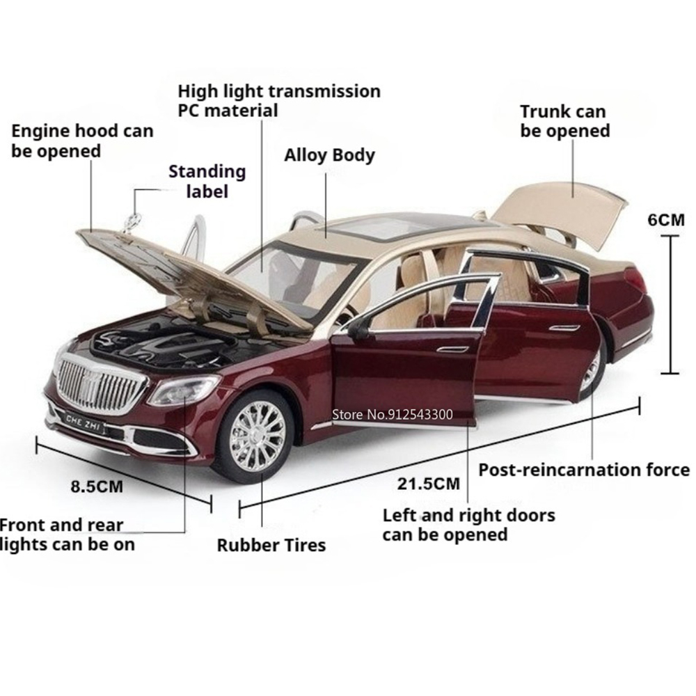 1:24 Scale 62S S600 Car Model  - Lighting Mcqueen Bedroom Decor 评论和价格